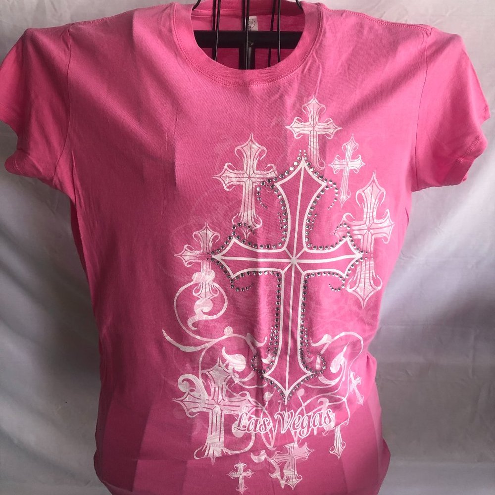 NWT XXL Pimatee by Pima Apparel Las Vegas Womens Pink Short Sleeve T Shirt